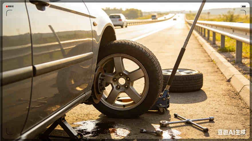 资源高速公路扎胎-汽车流动补胎